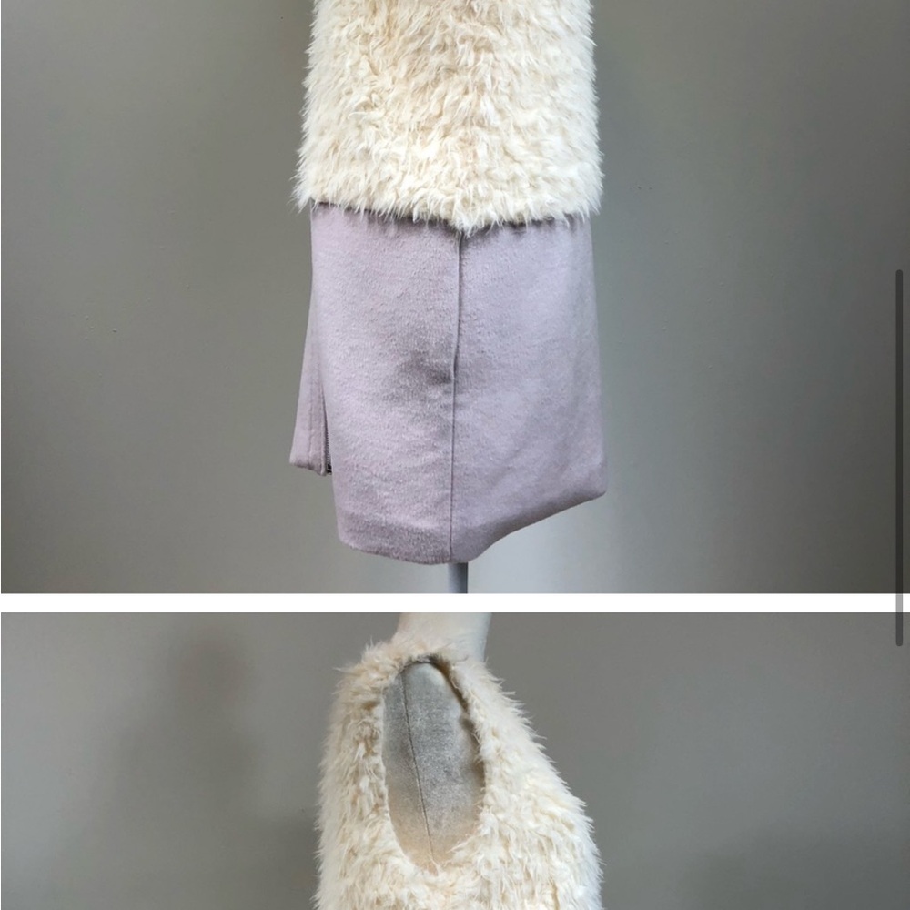 Fuzzy White and Lavender Vest - Picture 3 of 4
